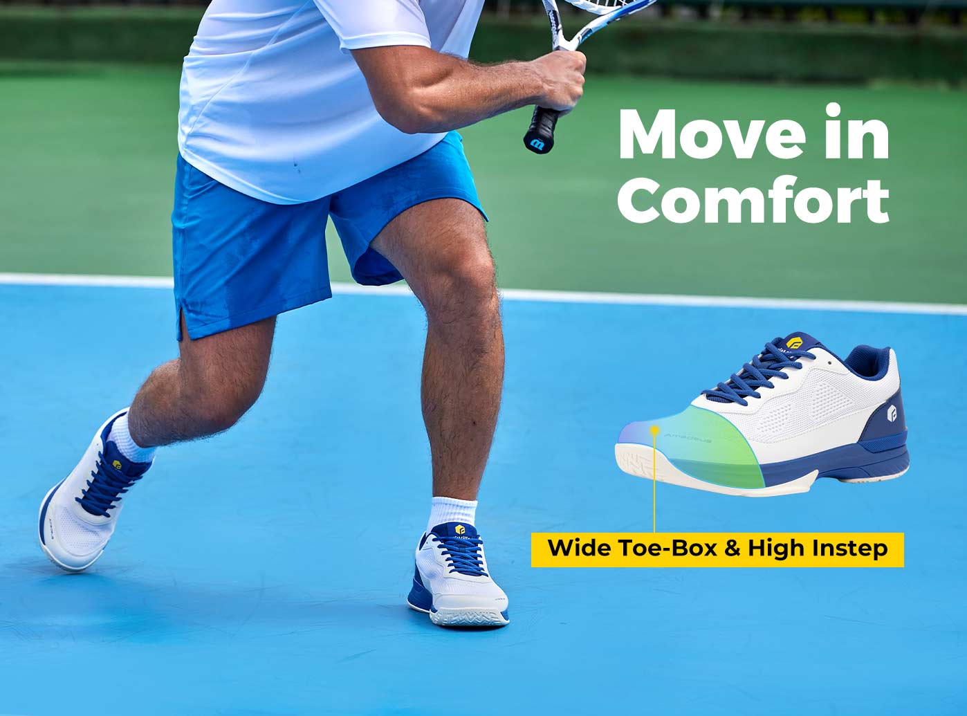 Men's Court Tennis Amadeus V2 Medium/D - Image 3