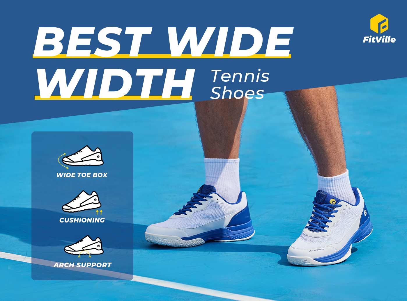 Men's Court Tennis Amadeus V2 Medium/D - Image 4