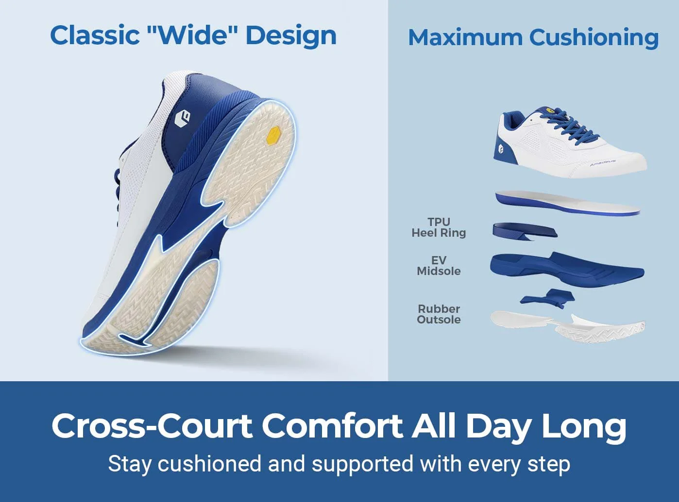 Men's Court Tennis Amadeus V2 Medium/D - Image 6