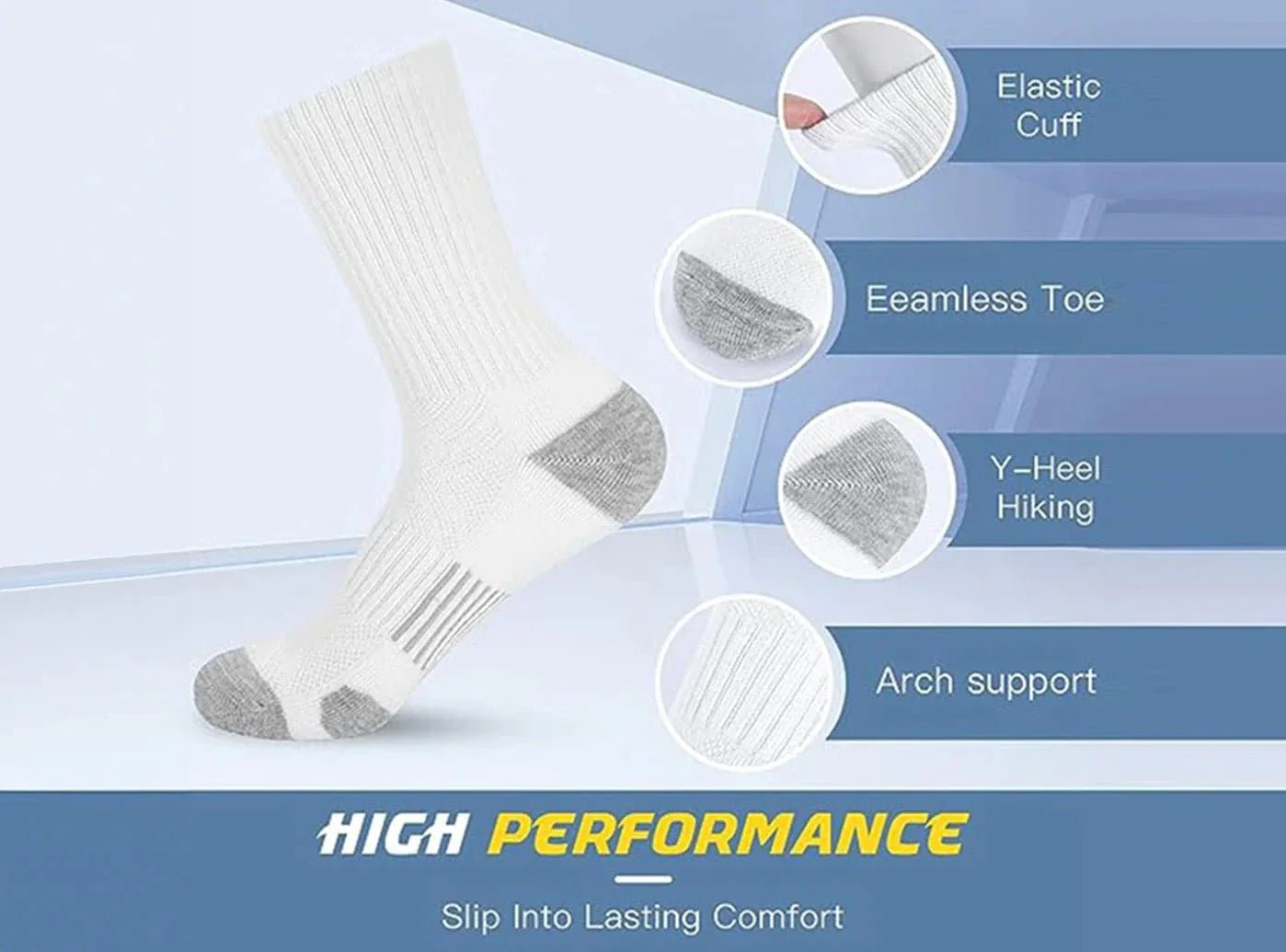 FitVille SportStep Athletic Mid Socks 5-Pair Bundle (for Men) - Image 10